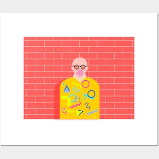 Hipster Bald Dude Posters and Art